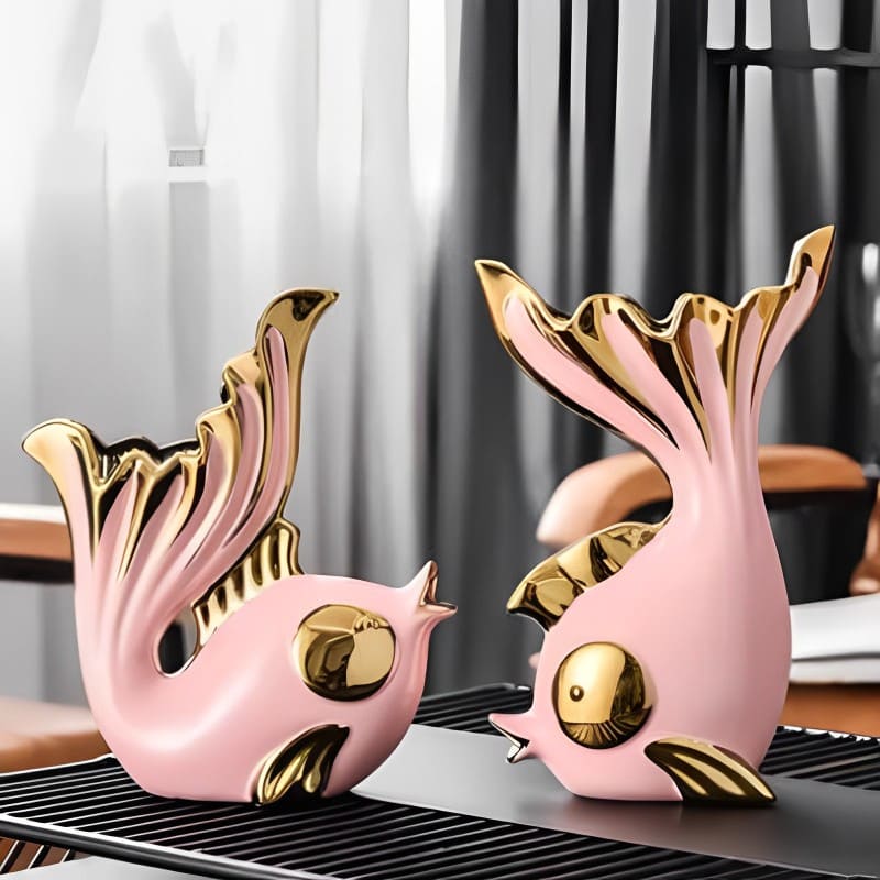 Vase Poisson Céramique Rose