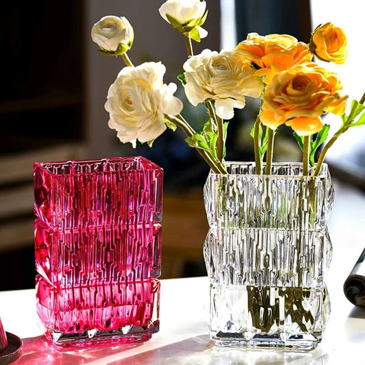 Vase Rectangulaire en Verre Design