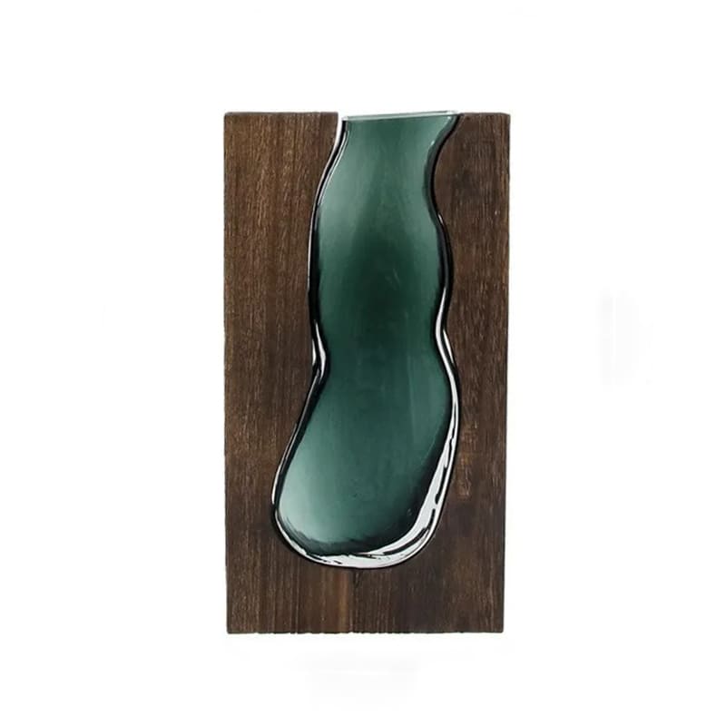 Vase Verre et Bois 32cm