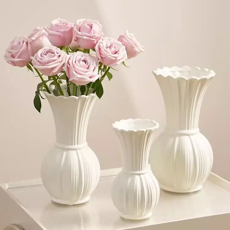 Vase Vintage Blanc en Céramique