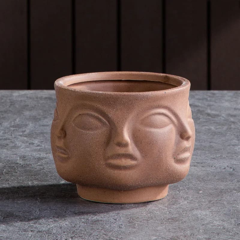 Vase Visage Humain Terre Cuite