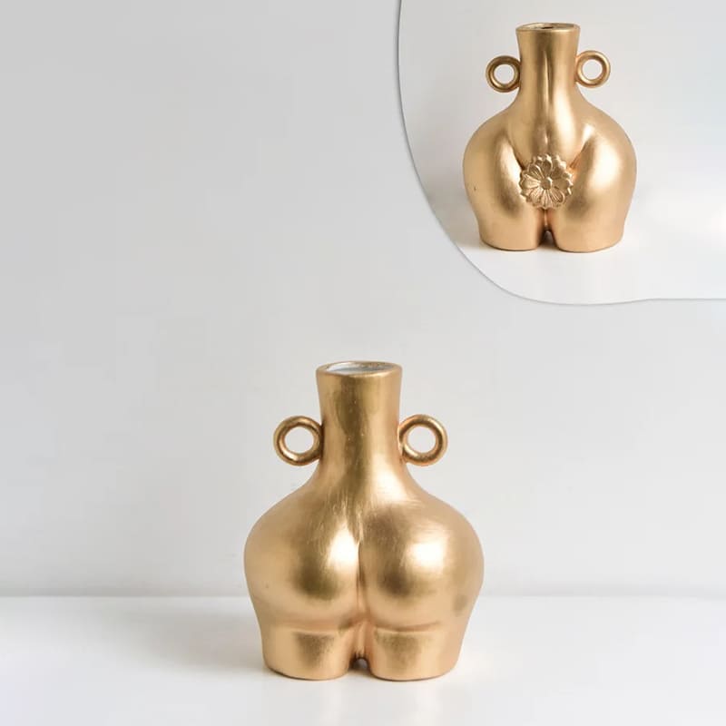 Vase en Forme de Fesses Doré 14cm