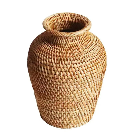 Vase en Rotin Tressé Panier