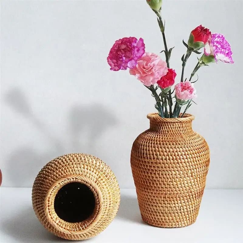 Vase en Rotin Tressé Petit