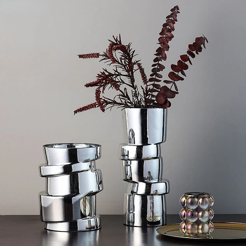 Vase en Verre Argenté Déco