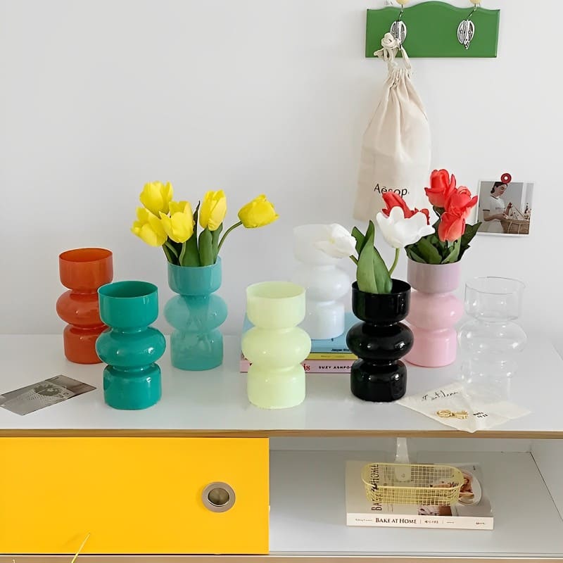 Vase en Verre Coloré Étagère