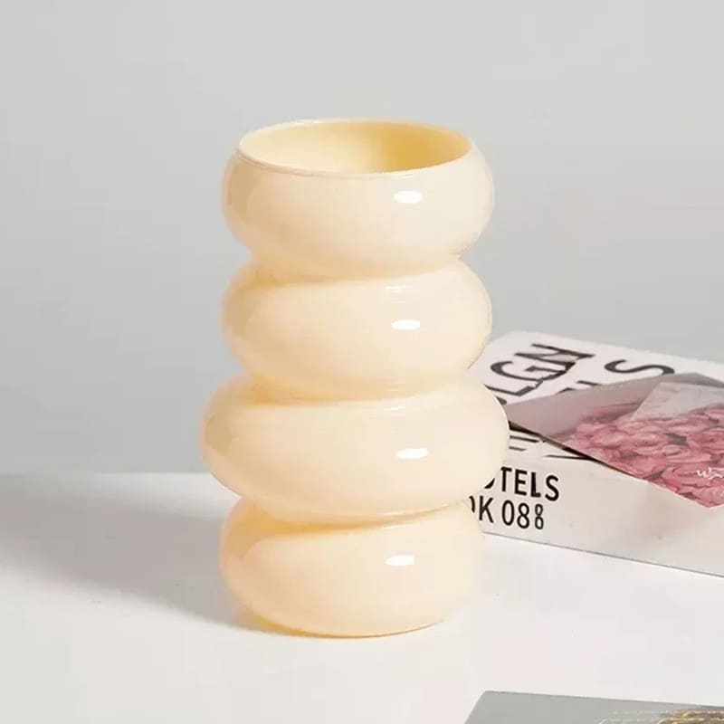 Vase en Verre Design Beige