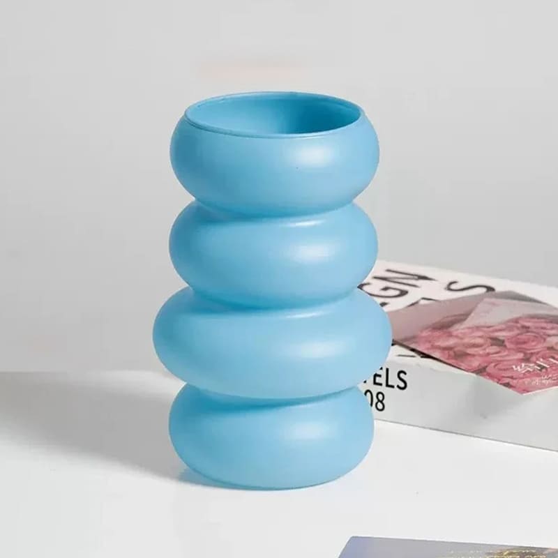 Vase en Verre Design Bleu