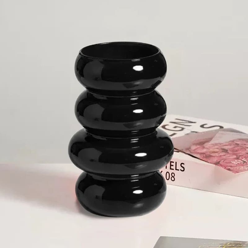 Vase en Verre Design Noir