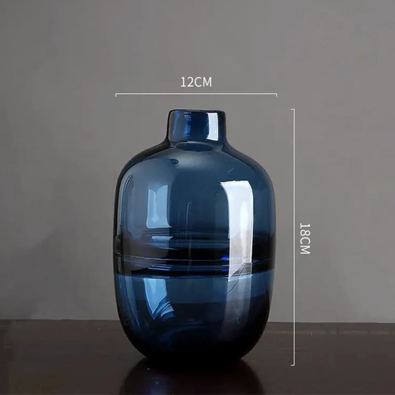 Vase en Verre Transparent Bleu