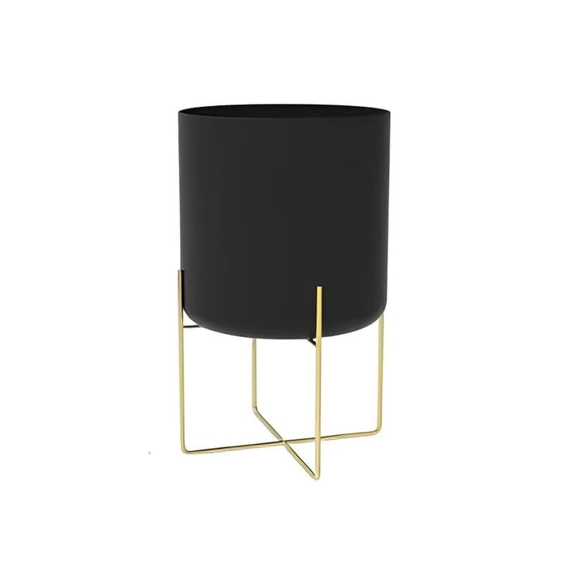 Cache-Pot sur Pied Design Noir