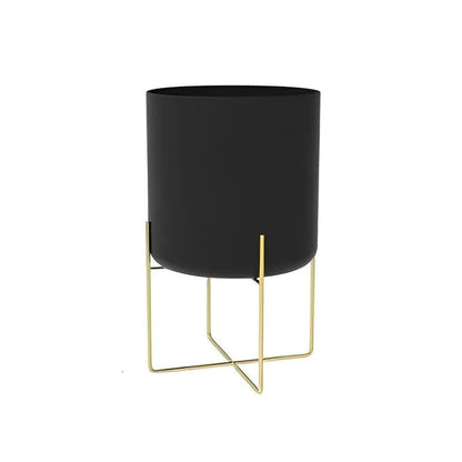 Cache-Pot sur Pied Design Noir