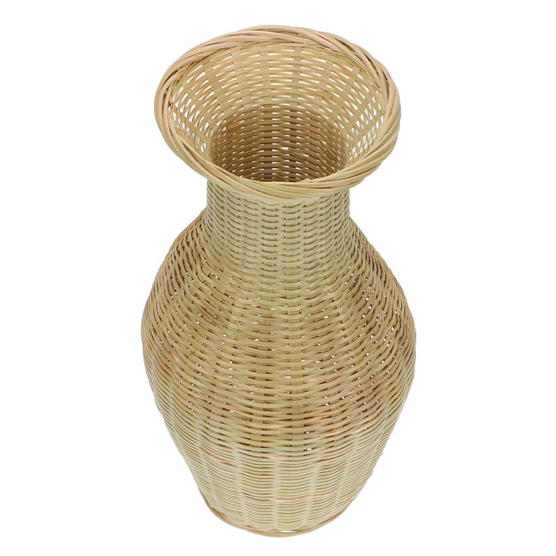 Déco Bambou Vase Tissé