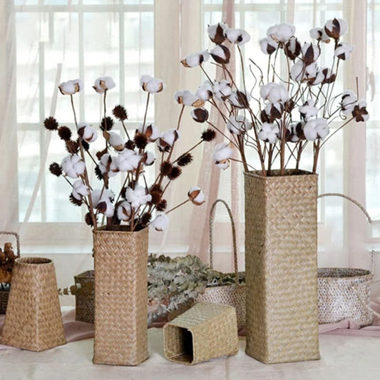 Grand Vase en Bambou Fleurs Séchées