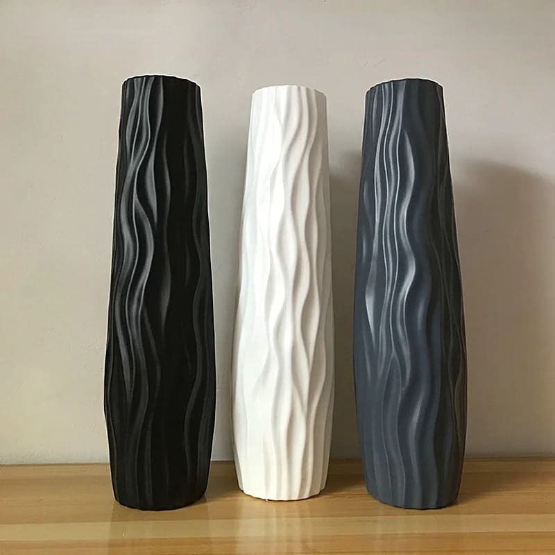 Sziqiqi Grands Vases de Sol Blanc: 70/55 cm Grand Vase a Poser au Sol Set Sziqiqi Grands Vases de Sol Blanc: 70/55 cm Grand Vase a Poser au Sol Set