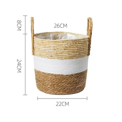 Panier Cache-Pot Blanc Moyen