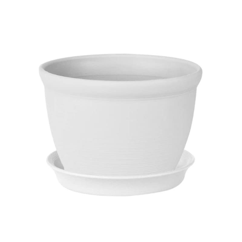 Petit Pot de Fleur en Plastique Blanc