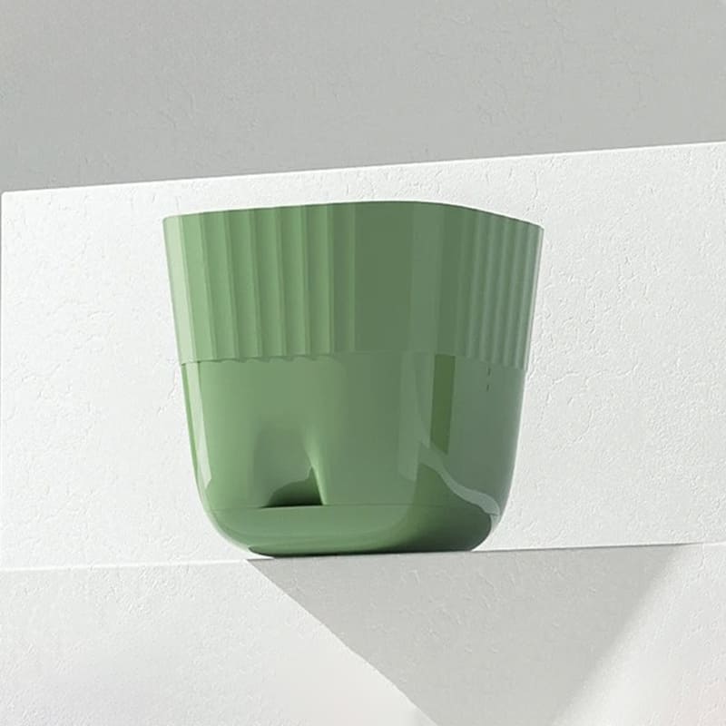 Petit Pot de Fleur en Plastique Carré Design Vert