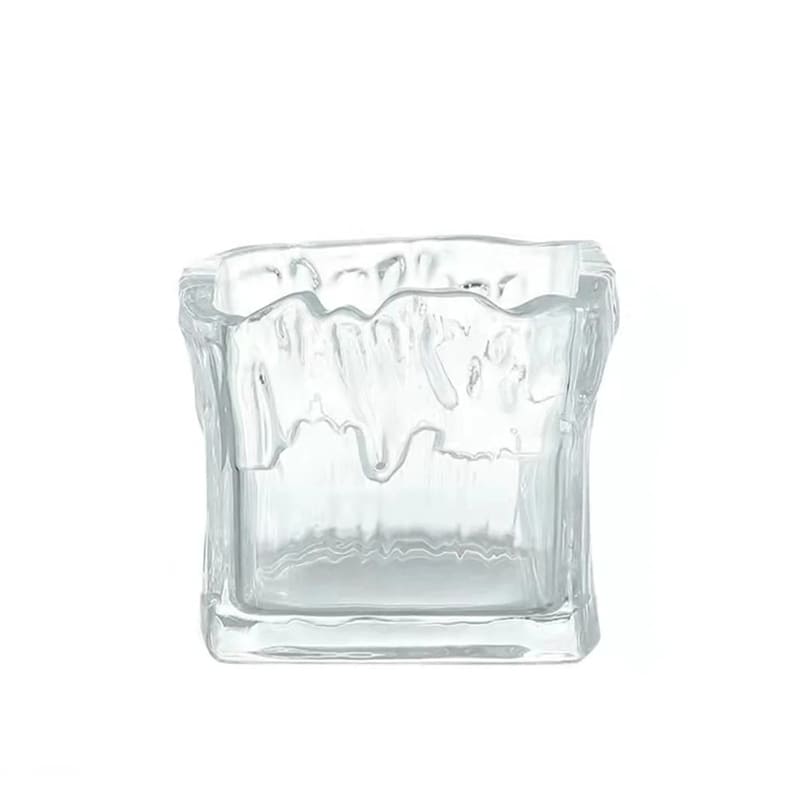 Petit Vase Carré en Verre Transparent 10.5cm