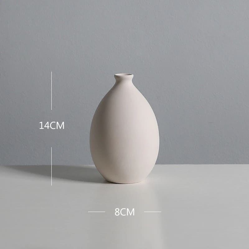Petit Vase Céramique Blanc 14cm