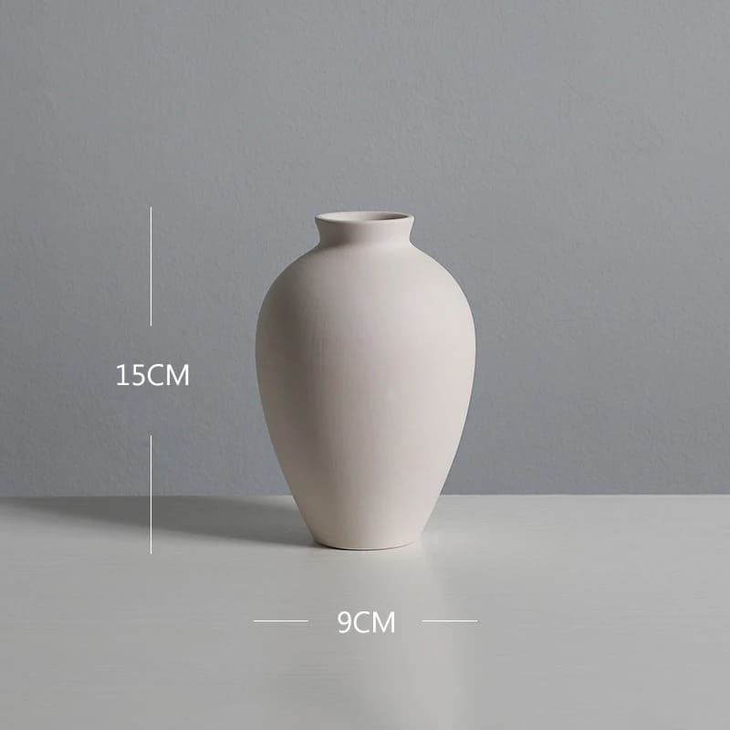Petit Vase Céramique Blanc 15cm