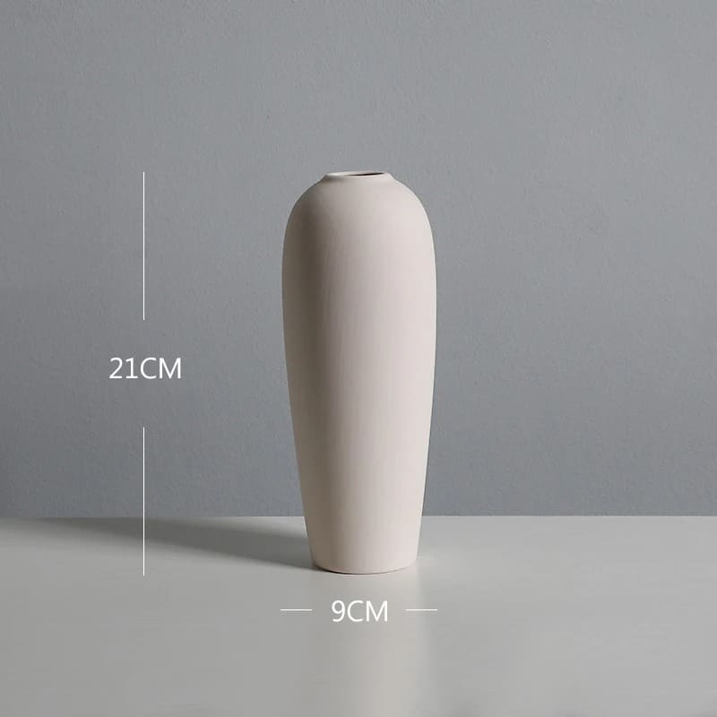 Petit Vase Céramique Blanc 21cm