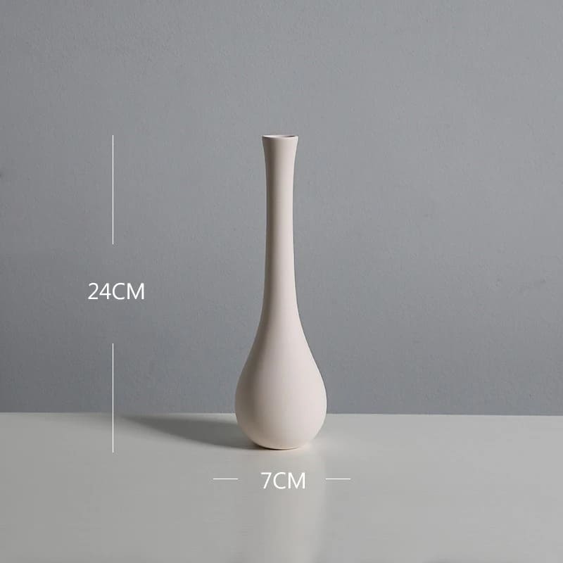 Petit Vase Céramique Blanc 24cm