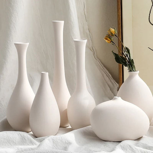 Petit Vase Céramique Blanc Décoration Intérieure