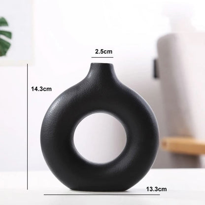 Petit Vase Donuts Noir