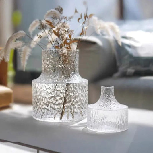 Petit Vase en Verre Design Glacé