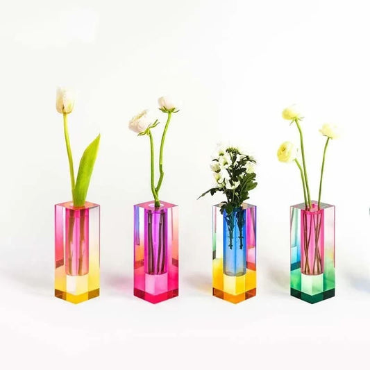Vase Acrylique Rectangulaire Coloré