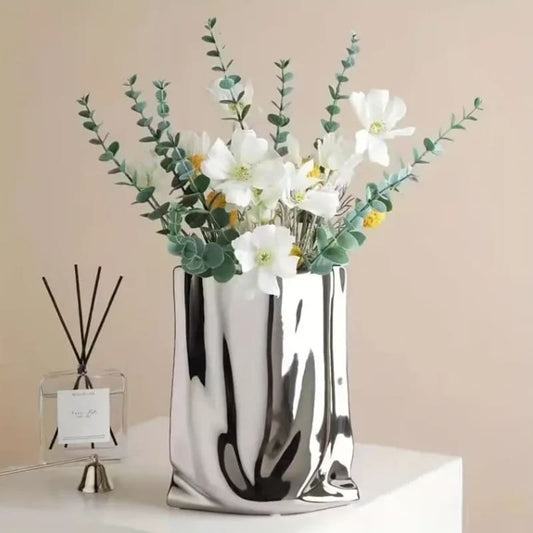 Vase Argenté Design