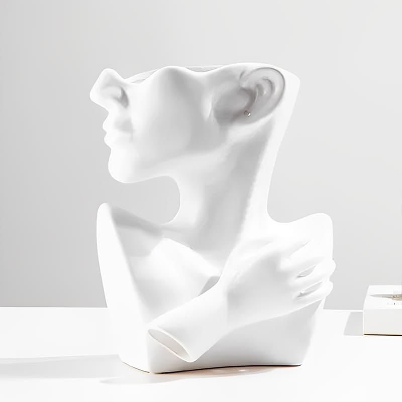 Vase Buste de Femme Blanc