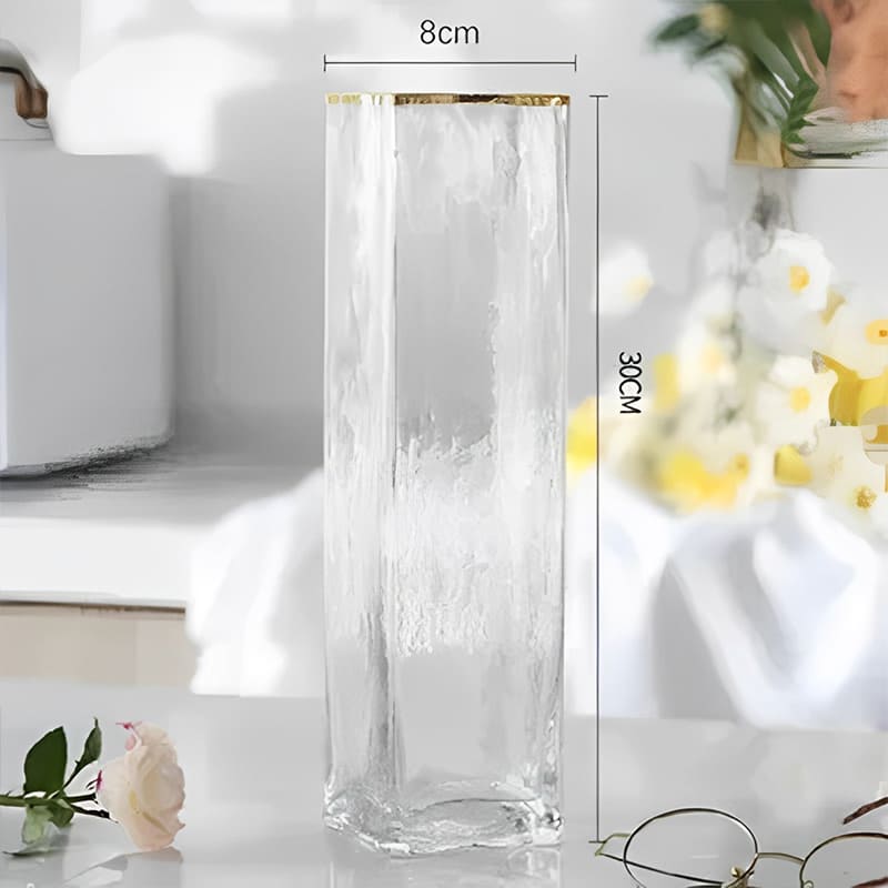 Vase Carré en Verre 30cm