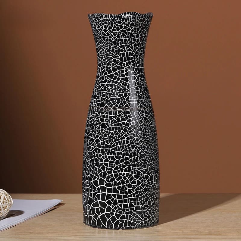 Vase Céramique Noir Craquelé 20.3cm