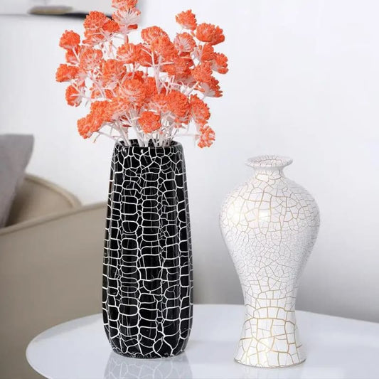 Vase Céramique Noir Craquelé