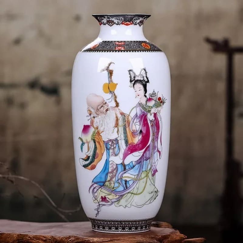 Vase Chinois Avec Personnages Céramique