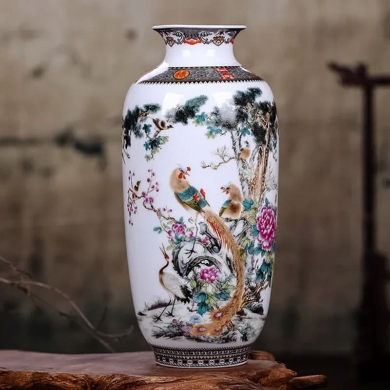 Vase Chinois Blanc Faisan