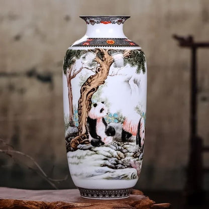 Vase Chinois Blanc Panda