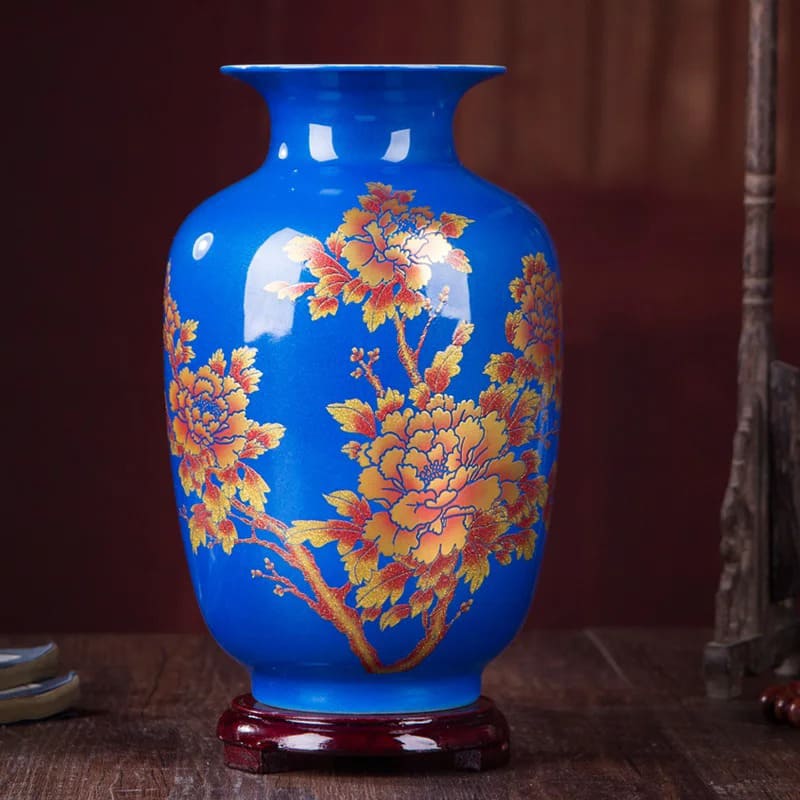 Vase Chinois Bleu Fleur