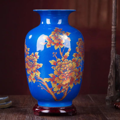 Vase Chinois Bleu Fleur