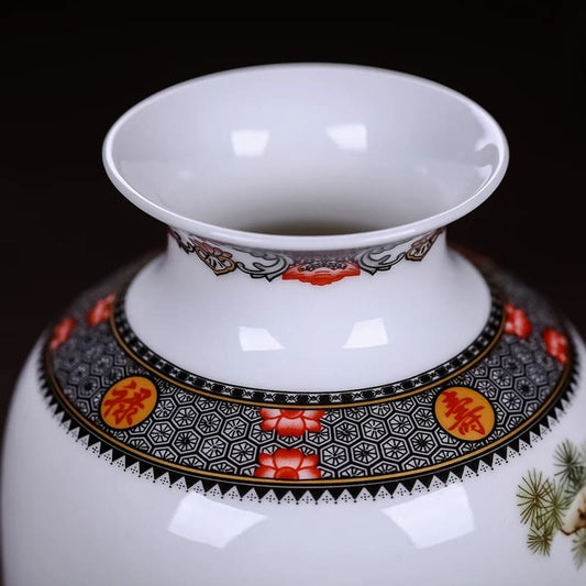 Vase Chinois avec Paysage Céramique