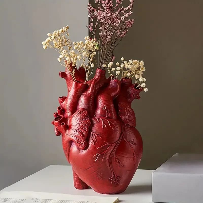 Vase Cœur Anatomique Rouge