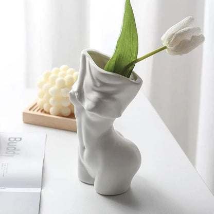 Vase Corps Femme Nue Fleur