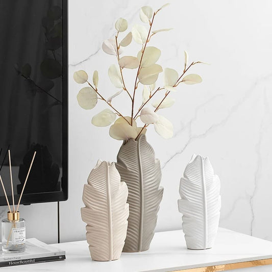 Vase Feuille Blanc