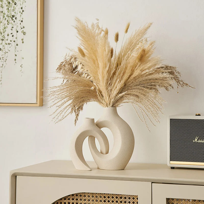 Vase céramique fait main Vase original peint à motif Déco maison 1.2 l