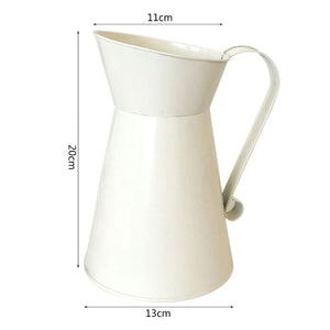 Vase Pichet En Céramique Blanche 22 Cm - Décoration Intérieure Style Européen, Pour Fleurs Ou Comme Pichet à Eau