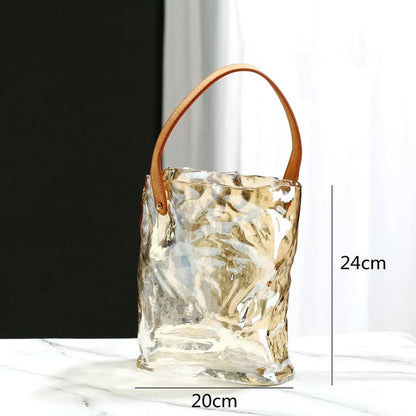 Vase Sac à Main 24cm Beige