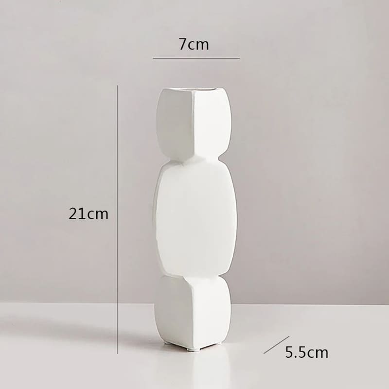 Vase Triangle Blanc 21cm