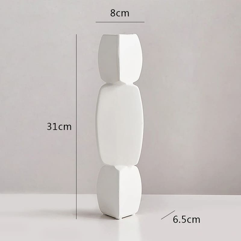 Vase Triangle Blanc 31cm